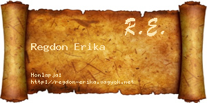 Regdon Erika névjegykártya
